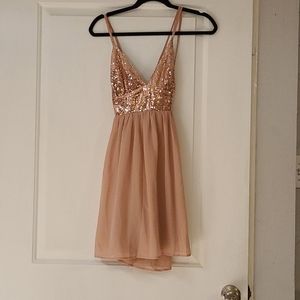 Charlotte russe rose gold glitter dress